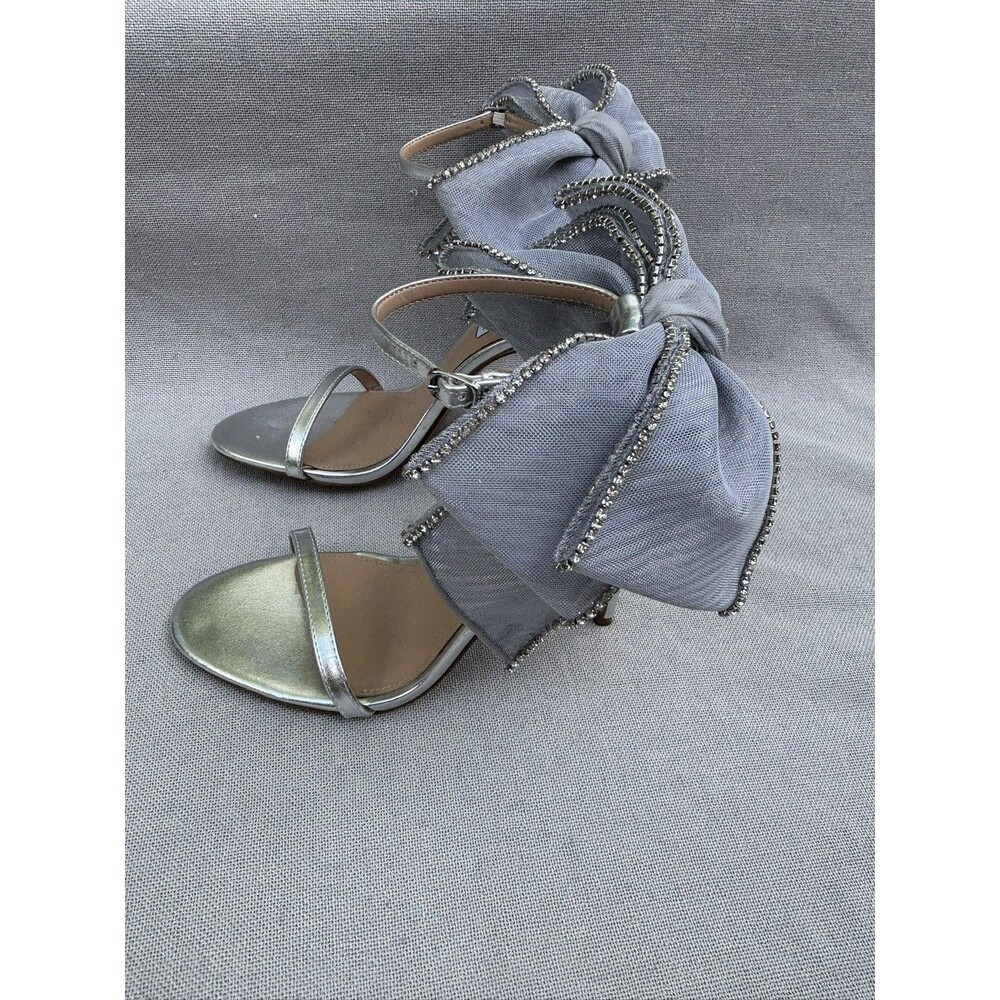 Steve Madden Benni-R Rhinestone Embellished Bow Back Dress Sandals Size 9 - Picture 4 of 12